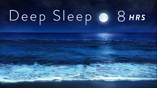 8 Hours Ocean Waves At Night For Deep Sleep Relaxing Tropical Beach At Night For Sleeping 