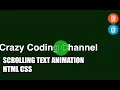 Scrolling Text Animation HTML CSS How to make Text Animation