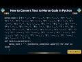 How to Convert Text to Morse Code in Python