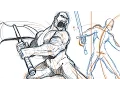 How to Draw FIGHTING WITH WEAPONS Dramatic Pose Tutorial