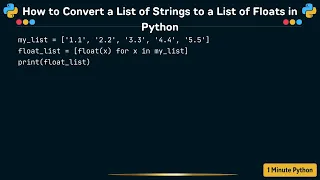 How to Convert a List of Strings to a List of Floats in Python