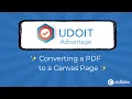 Converting a PDF to a Canvas Page with UDOIT