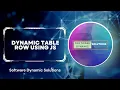 Dynamic Table Row Using Js Software Dynamic Solutions