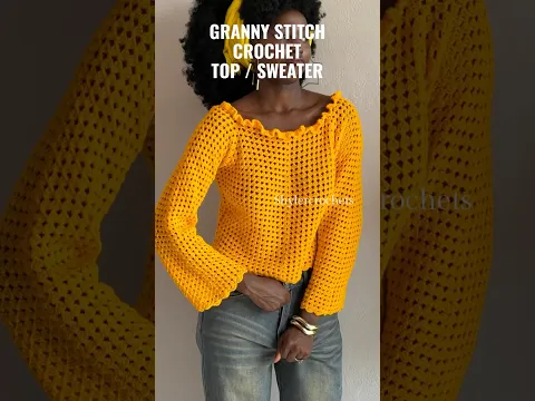 Crochet granny stitch top / sweater #shylercrochets #handmade #crochettutorial #crochetclothing