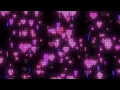 Flying Black and Purple Y2k Neon LED Lights Heart Background 1 Hour Looped