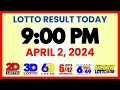 Lotto Result Today 9PM Draw April 2 2024 2D 3D Swertres 6D PCSO