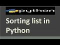Sorting list in Python List Sorting sort method