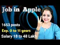 Apple Recruitment 2021 I Salary upto 48 Lacs I Graduates can apply I Job vacancy 2021