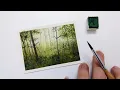 STEP BY STEP watercolor mystical forest painting tutorial How to paint a tropical rainforest
