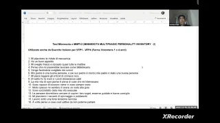 Estratto di lezione sul MINNESOTA MMPI2 test della personalita utilizzato nei concorsi militari