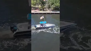 Boat traffic on New River in Fort Lauderdale. #boatingjourney #boatlife