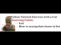 Python Tutorial Exercise with List