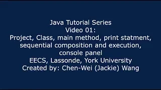 EECS1021 Java Tutorial 01