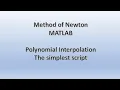 Programming Method of Newton polynomial interpolation in MATLAB