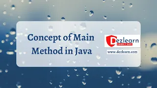 Session 9 Concept of Main Method Object Oriented Programming Series OOPS