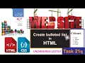 Task 21q Create bulleted lists Unordered list in HTML IGCSE ICT Web design Hodder Education