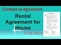 Rental agreement for house One page house rental agreement in ms word