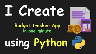 I CREATE BUDGET TRACKER APP IN 1 MIN USING PYTHON LEARN PYTHON BY BUILDING SIMPLE PROJECTS