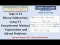 31 Binary Subtraction using 1 s Complement Method Explanation and Solved Problem