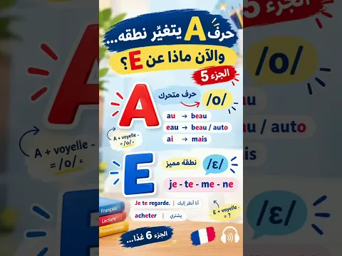 🔎 حرف A يتغيّر نطقه… والآن ماذا عن E؟ | الجزء 5 #قراءة_الفرنسية #نطق_الفرنسية