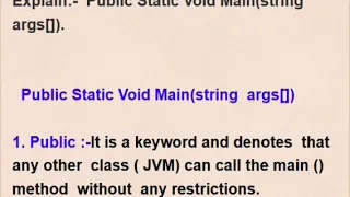 Explain public static void main String args in Java by Dolly Kant