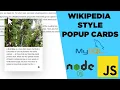 Create Wikipedia Style Popup Cards In NodeJS - Tutorial