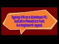 Typing Phonetics with a Windows Computer