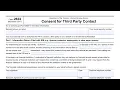 IRS Form 2624 Walkthrough Consent for Third Party Contact