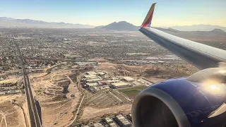 Smooth Southwest Airlines Boeing 737-7H4 Morning Crosswind Landing in Las Vegas Harry Reid LAS