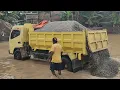 Khusus Dump Truk, Mobil Truk CANTER HDX JOMPLANG Muatan Batu Split Full Menggunung 