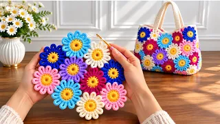 Don't Miss This! Easy Crochet Flower Square Tote Bag | Blanket, Table Runner & Coaster Pattern