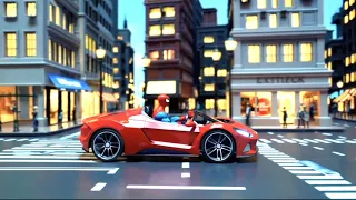 스파이더맨, 스포츠카를 타다 Spiderman drives a sports car