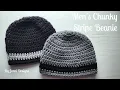 Crochet Pattern Tutorial Men s Chunky Stripe Beanie