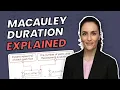Macaulay Duration Explained