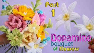 Dopamine Bouquet of Flowers How to make lilies out of chenille stems Part 1
