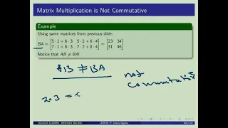 MATH 160 Lesson 17 Matrix Algebra Determinant Magic