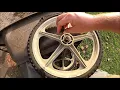 Rubbermaid wheelbarrow wheel swap