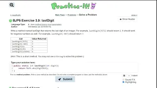 Java Practice It 3 9 lastDigit method basics parameters return math