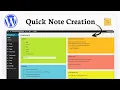 How to add a note in WordPress Quick Reminder