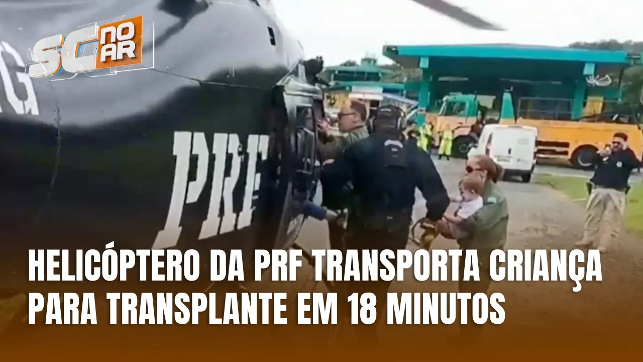 Helicóptero da PRF transporta criança para transplante em tempo recorde