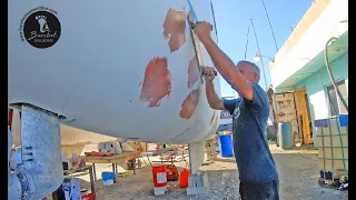 How to RESHAPE a HULL: Sanding with a Longboard Bonus Midweek Episode(S2 E51 Barefoot Sail and Dive)