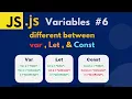 JavaScript Variables Var Let Const in Urdu Hindi lecture 6