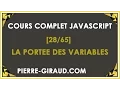 COURS COMPLET JAVASCRIPT - La portee en JavaScript