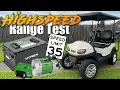 High Speed Golf Cart Lithium Battery Range Test 35mph Vatrer 48v 105ah Zach Bryan Hey Driver