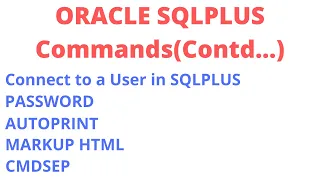 SQLPLUS Commands Part 4