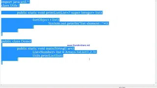 java lower bound wild card example