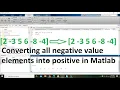 how to change all the negative valued elements into positive in matlab