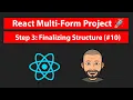 React JS Multi Step Form Step 3 HTML CSS and Functions setup