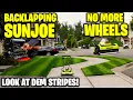 Backlapping Sunjoe Cordless Reel TOOK THE WHEELS OFF