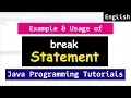 BREAK Statement in Java Programming Tutorials For Beginners